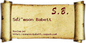 Sámson Babett névjegykártya